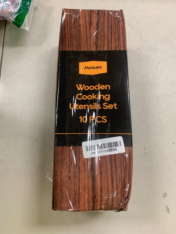 Photo 1 of Wooden Spoons for Cooking, 10PCS Teak Wood Cookware Utensil Set with Hooks - Smooth Finish, Non-Stick, Comfortable Grip, Heat Resistant Kitchen Utensils