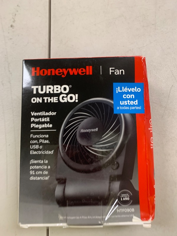 Photo 1 of Honeywell HTF090B Turbo on the Go Personal Fan, Black – Small, Portable Fan