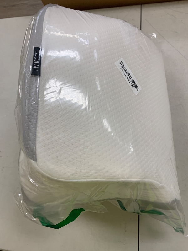 Photo 1 of Tujami Cervical Neck Pillow for Neck Shoulder Pain Relief, Soft Contour Side Sleeper Pillow of 2 Heights, Odorless Q-max Cooling Memory Foam Orthopedic Bed Pillow for Back Stomach Sleeper