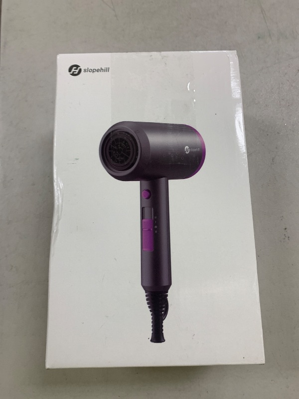Photo 1 of slopehill Professional Ionic Hair Dryer, Powerful 1800W Fast Drying Low Noise Blow Dryer with 2 Concentrator Nozzle 1 Diffuser Attachments for Home Salon Travel