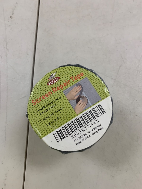 Photo 1 of FLYZZZ Window Screen Repair Kit Tape Extra Wide 4''x16.4' Grey Adhesive & Waterproof 3-Layer Fiberglass fix for Screen Door and Window Screen