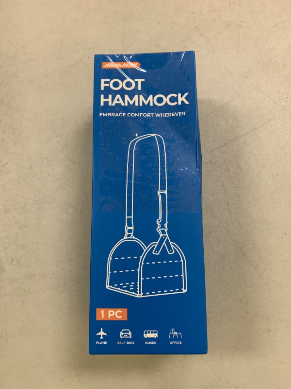 Photo 1 of Airplane Foot Hammock, Portable Leg Rest with Removable Cushion for Women and Men, Ergonomic Support for Travel, Car & Home