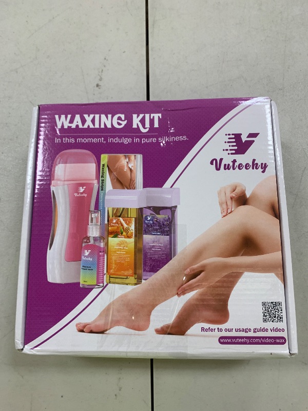 Photo 1 of Vuteehy Roll on Wax Kit, Roll on Waxing Kit for hair removal, Waxing Kit for Women, Wax Roller Kit for All Skin Types for men, with 2 Cartridges & 50 Pcs Strips