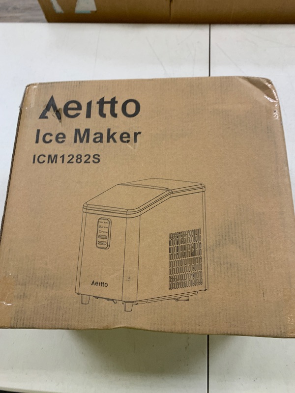 Photo 1 of Aeitto Ice Maker Countertop 26lbs/24H, Ice Machine 8 Ice Cubes Ready in 6 Mins, 2 Sizes of Bullet Ice Portable Ice Makers with Basket & Scoop, Auto Self-Cleaning for Home/Kitchen/Office Stainless