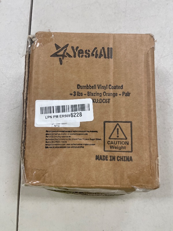Photo 1 of Yes4All Dumbbell Vinyl Coated - 3 lbs - Blazing Orange - Pair