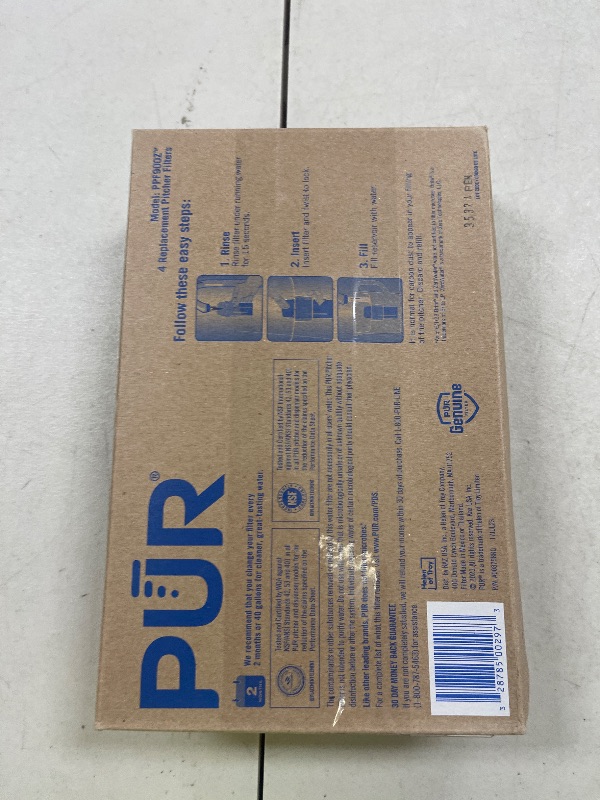 Photo 1 of PUR Water Pitcher & Dispenser Replacement Filter 4-Pack, Genuine PUR Water Filter, 2-in-1 Powerful and Faster Filtration, 8-Month Value, Blue (PPF900Z4)