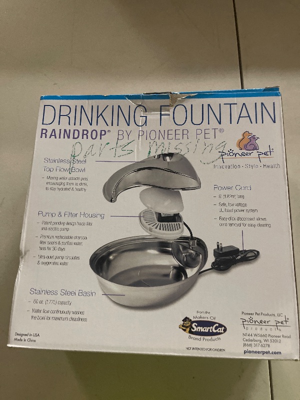 Photo 1 of Pioneer Pet Stainless Steel Fountain Raindrop Design