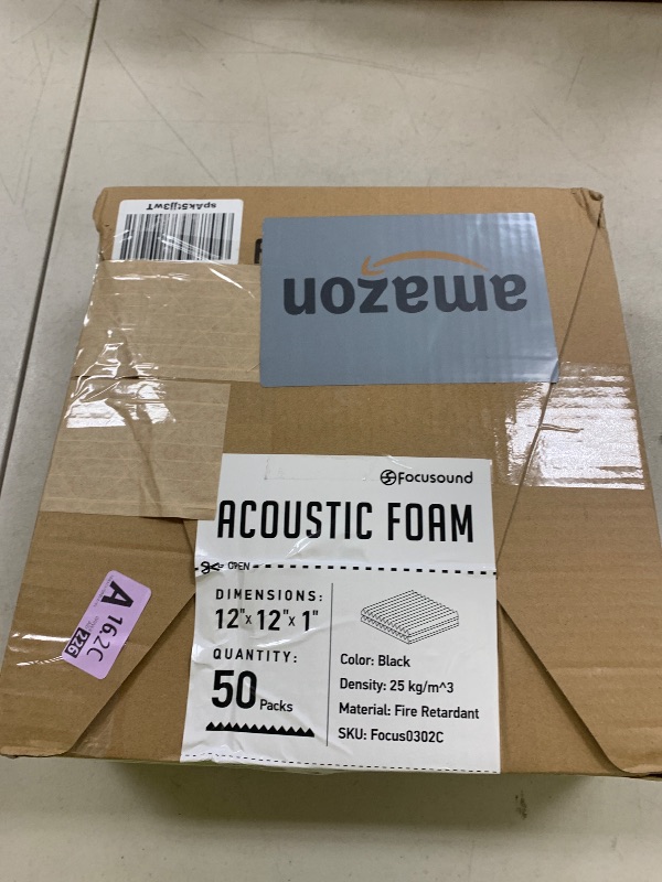 Photo 1 of Focusound 50 Pack Acoustic Foam Panels 1" x 12" x 12" Sound Proof Foam Panles Soundproofing Noise Cancelling Wedge Panels for Home Office Recoding Studio with 300PCS Double-Side Adhesive