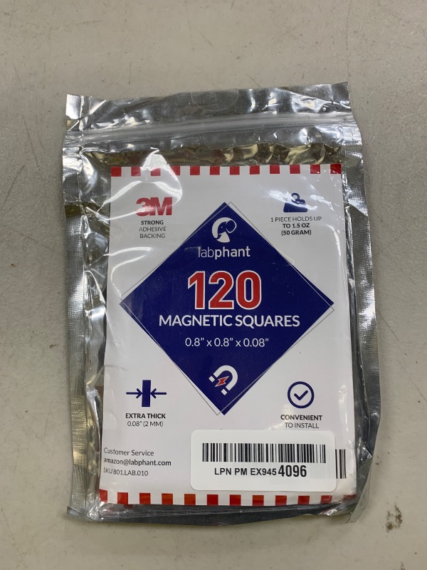 Photo 1 of Magnetic Squares, 120 Pieces Magnet Squares (Each 20 x 20 x 2mm) on 4 Tape Sheets, with 3M Strong Adhesive Backing. Perfect for DIY, Art Projects, whiteboards & Fridge Organization (120 Pieces)