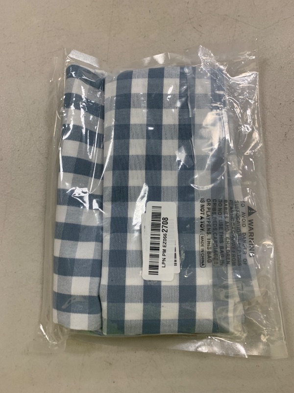 Photo 1 of CARRIE HOME Light Blue Farmhouse Buffalo Plaid Pillow Covers 18x18 Set of 2 Patio Outdoor Decor Neutral Checkered Pillow Covers 18 x 18, Blue and White Gingham