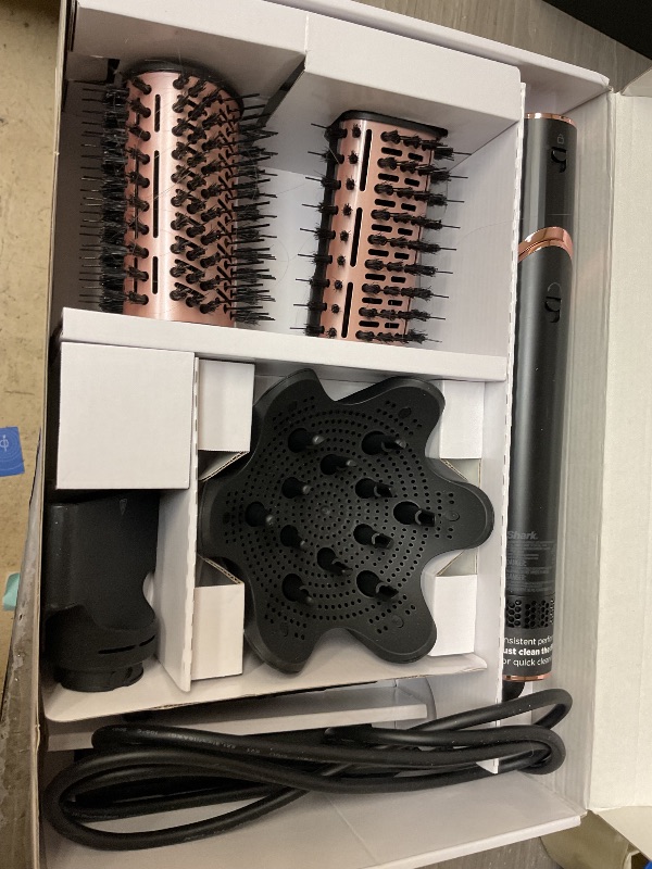 Photo 1 of Shark Hair Dryer | FlexStyle Hair Styling System | Portable & Powerful Blow Dryer Brush | Hair Curler & Volumizer | 6 Styling Tools Included | Best for All Hair Types | Black | HD440BK