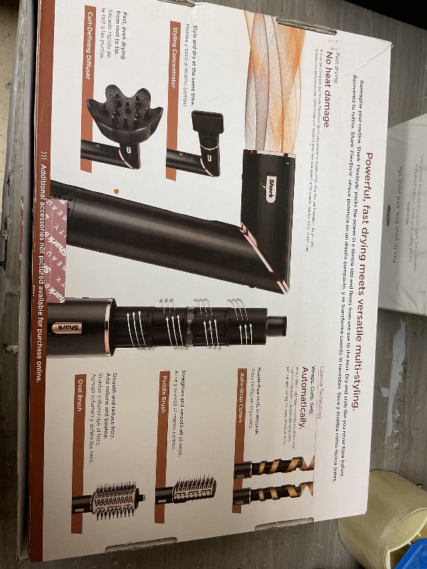 Photo 1 of Shark Hair Dryer | FlexStyle Hair Styling System | Portable & Powerful Blow Dryer Brush | Hair Curler & Volumizer | 6 Styling Tools Included | Best for All Hair Types | Black | HD440BK