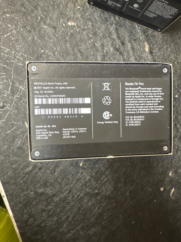 Photo 1 of Beats Fit Pro (1st Gen) - True Wireless Noise Cancelling Earbuds - Active Noise Cancelling - Sweat Resistant Earphones, Compatible with Apple & Android, Class 1 Bluetooth® - Stone Purple