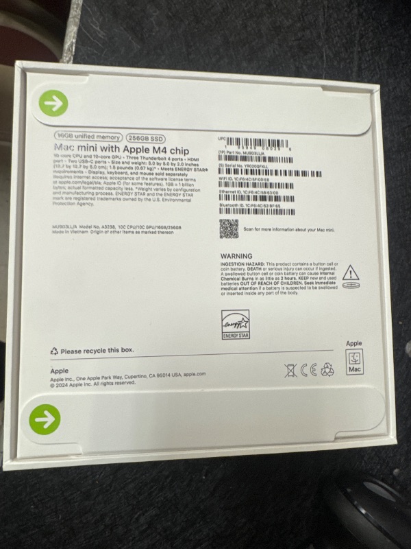 Photo 1 of Apple 2024 Mac mini Desktop Computer with M4 chip with 10?core CPU and 10?core GPU: Built for Apple Intelligence, 16GB Unified Memory, 256GB SSD Storage, Gigabit Ethernet. Works with iPhone/iPad