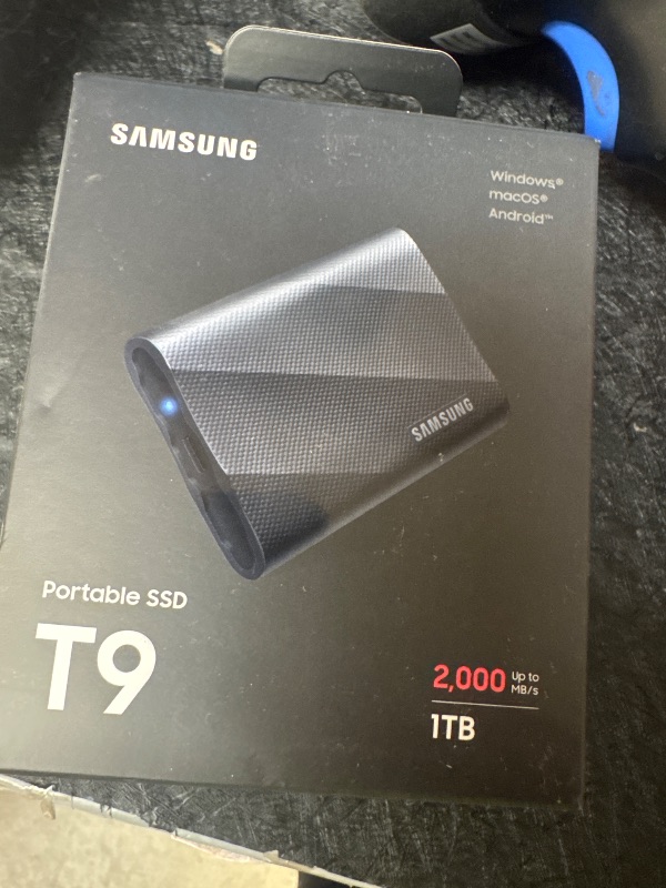 Photo 1 of Samsung T9 Portable SSD 1TB, USB 3.2 Gen 2x2 External Solid State Drive, Seq. Read Speeds Up to 2,000MB/s for Gaming, Students and Professionals, MU-PG1T0B/AM, Black