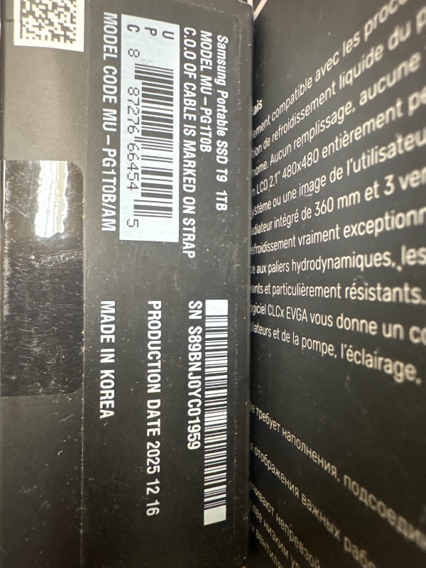 Photo 1 of Samsung T9 Portable SSD 1TB, USB 3.2 Gen 2x2 External Solid State Drive, Seq. Read Speeds Up to 2,000MB/s for Gaming, Students and Professionals, MU-PG1T0B/AM, Black