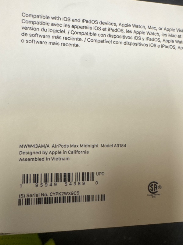 Photo 1 of Apple AirPods Max Wireless Over-Ear Headphones, Pro-Level Active Noise Cancellation, Transparency Mode, Personalized Spatial Audio, USB-C Charging, Bluetooth Headphones for iPhone - Midnight