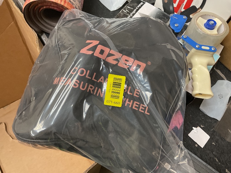 Photo 1 of Zozen Measuring Wheel in Feet and Inches, Mechanical/Double Collapsible/One Key to Reset/Kickstand to Keep Stand/Starting Point Arrow and Cloth Carrying Bag, 0-9,999 Ft Measure Wheel.
