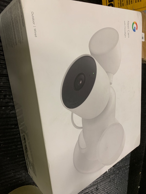 Photo 1 of Google Nest Cam with Floodlight - Outdoor Camera - Floodlight Security Camera, White, 1 Count (Pack of 1)