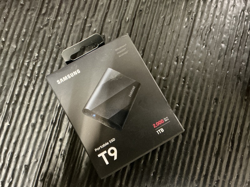 Photo 1 of Samsung T9 Portable SSD 1TB, USB 3.2 Gen 2x2 External Solid State Drive, Seq. Read Speeds Up to 2,000MB/s for Gaming, Students and Professionals, MU-PG1T0B/AM, Black