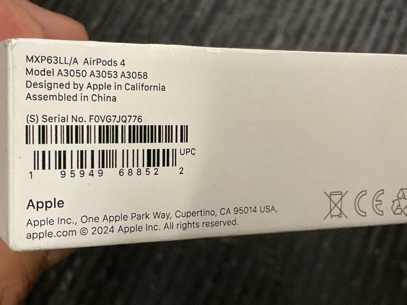 Photo 1 of Apple AirPods 4 Wireless Earbuds, Bluetooth Headphones, Personalized Spatial Audio, Sweat and Water Resistant, USB-C Charging Case, H2 Chip, Up to 30 Hours of Battery Life, Effortless Setup for iPhone