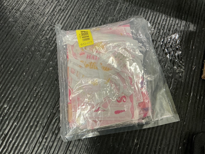 Photo 1 of 14 Pcs Princess Birthday Party Decorations Pink Princess Door Banner Triangle Flags Welcome Princess Yard Signs for Girls Castle Backdrop Photo Props Party Supplies