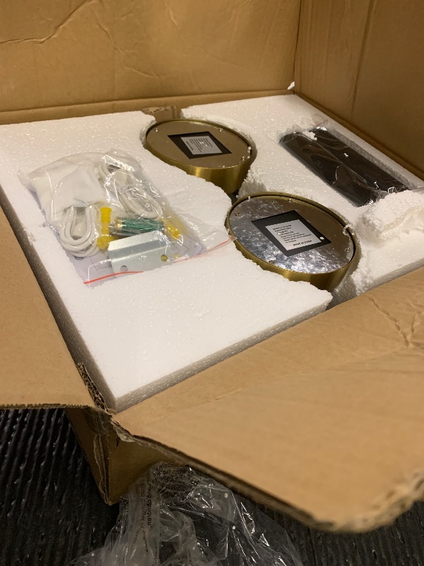 Photo 1 of Morauroral Gold Battery Operated Wall Sconces Set of Two, Rechargeable Wall Sconce with Dimmable Remote Control, 20 Inch Wireless Sconce Wall Light for Bedroom, Living Room (Bulbs Included)