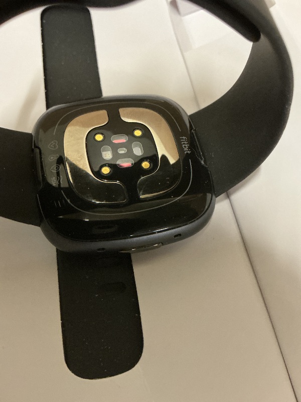 Photo 1 of Fitbit Sense 2 Advanced Health and Fitness Smart Watch (Grey/Graphite) with Manage Stress, ECG, SpO2, GPS, 2 Sizes Bands, Bundle with Charger Dock, Wall Adapter, 2 Screen Protectors & PremGear Cloth