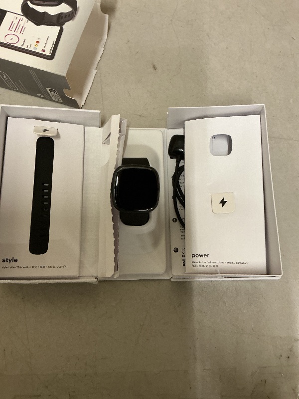 Photo 1 of Fitbit Sense 2 Advanced Health and Fitness Smart Watch (Grey/Graphite) with Manage Stress, ECG, SpO2, GPS, 2 Sizes Bands, Bundle with Charger Dock, Wall Adapter, 2 Screen Protectors & PremGear Cloth