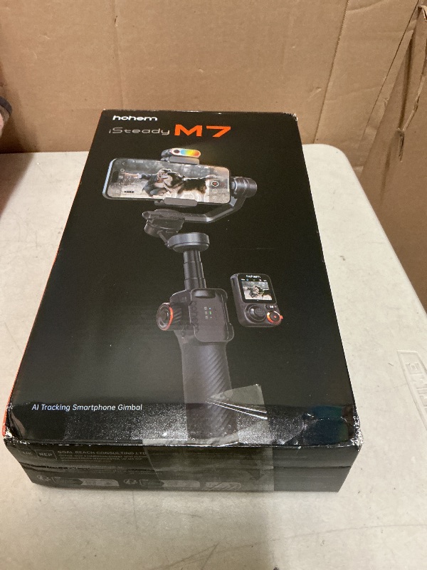Photo 1 of Hohem iSteady M7 Gimbal Stabilizer for Smartphone, Magnetic AI Tracker Fill Light, Detachable Touchscreen Remote Controller, Built-in Extension Rod, 500g Payload Gimbal Stabilizer for iPhone Android