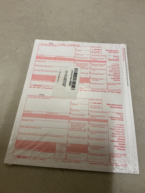 Photo 1 of 1099 MISC Forms 2025 Laser Tax Forms 4 Part Kit for 25 Individuals - Designed for QuickBooks and Accounting Software 1099 Misc 2025