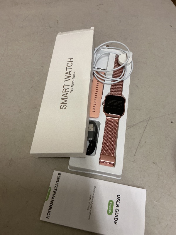 Photo 1 of CASCHO Smart Watch for Women (2 Bands), Bluetooth Call Smartwatch with AI Voice,1.85" HD Fitness Watch,Heart Rate/SpO2/Steps/Sleep Monitor,120+ Sports Modes,IP68 Waterproof Watch for Android iOS-Rose