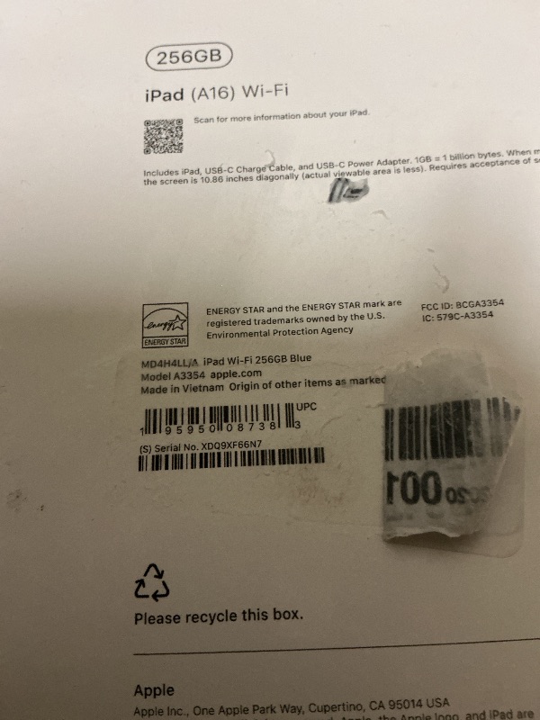 Photo 1 of Apple iPad 11-inch: A16 chip, 11-inch Model, Liquid Retina Display, 256GB, Wi-Fi 6, 12MP Front/12MP Back Camera, Touch ID, All-Day Battery Life — Blue