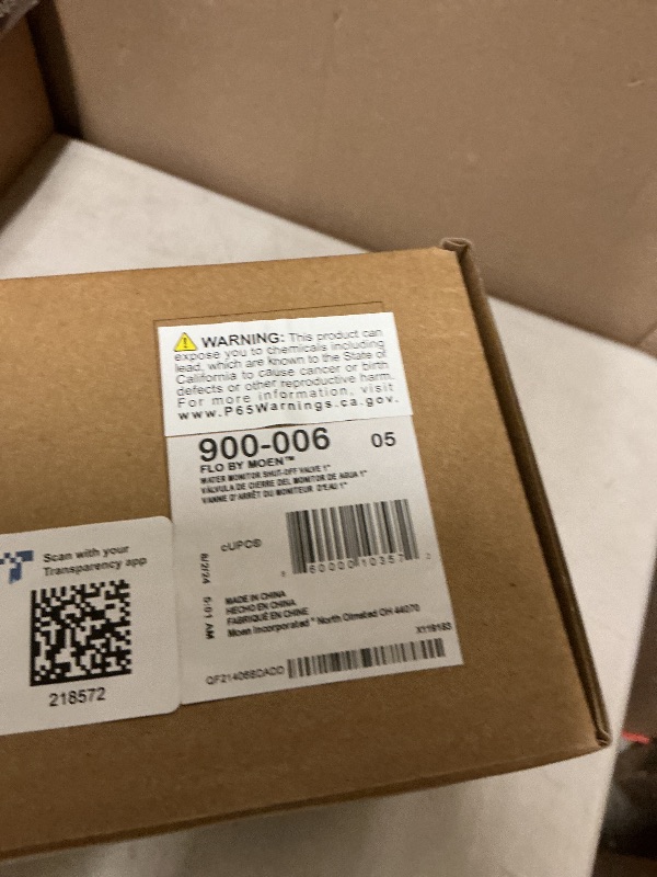 Photo 1 of Moen Flo Smart Water Monitor and Automatic Shutoff Sensor, Wi-Fi Connected Water Leak Detector for 1-Inch Diameter Pipe, 900-006