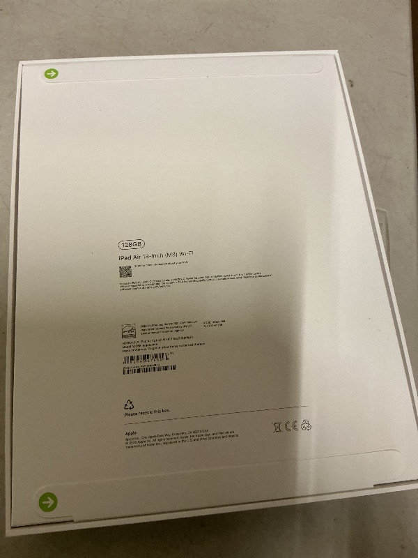 Photo 1 of Apple iPad Air 13-inch with M3 chip Built for Apple Intelligence, Liquid Retina Display, 128GB, 12MP Front/Back Camera, Wi-Fi 6E, Touch ID, All-Day Battery Life — Starlight