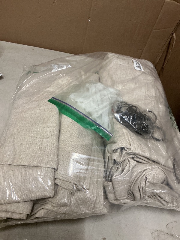 Photo 1 of 100 Inch Length Extra Wide Pinch Pleated Blackout Curtains 84 Inch Long for Living Room,Farmhouse Natural Linen Thick Burlap Heavy Duty Insulated Sliding Door Large Window Drapes(100"W x 84"Lx2Panels)