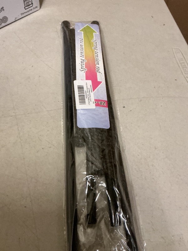 Photo 1 of 2 Pack Spring Tension Rods 28-43 Inches,5/8" Diameter Black Spring Load Adjustable Expandable,Small Short Tension Curtain Rod for Windows,Kitchen,Doorway,Bathroom,Cupboard Bars