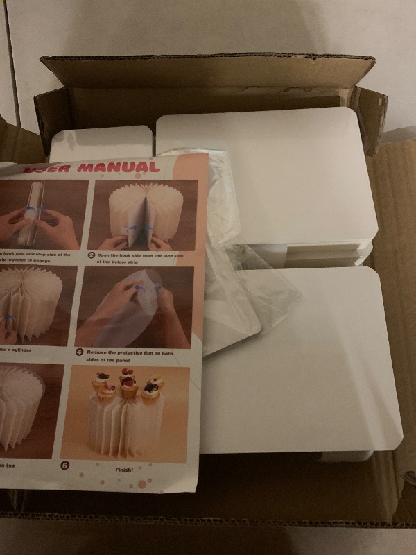 Photo 1 of 10 Pack Buffet Risers Foldable High Load-Bearing Food Display Risers for Buffet Table, Cylinder Cake & Dessert Stands for Weddings Party Catering Home Cupcake Stand Display with Clear Acrylic Tops