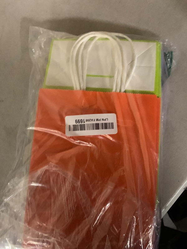 Photo 1 of 30 Pcs Paper Party Bags 10 Colors Gift Bag Kraft Paper Bags with Handles, Thick Kraft Bags for Party Candy, Cookie, Celebrations, Baby Shower, Birthday(21 x 15 x 8 cm)