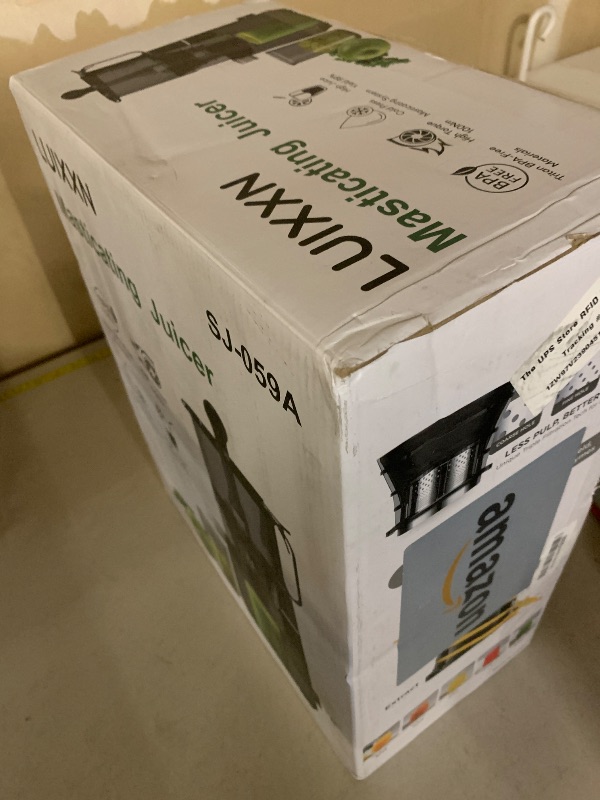 Photo 1 of EanOruus Cold Press Juicer, 5.8" Wide Feed Chute Juice Extractor Machine with 400W, High Juice Yield, Slow Masticating Juicer for Whole Vegetables & Fruits, Light Grey