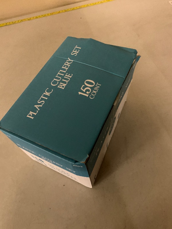 Photo 1 of 150 Pack Plastic Silverware Heavy Duty, Blue Disposable Cutlery, 50 Spoons, 50 Forks, 50 Knives, Plastic Utensils Set for Home Office School Party Picnics Weddings & More - SparkSettings