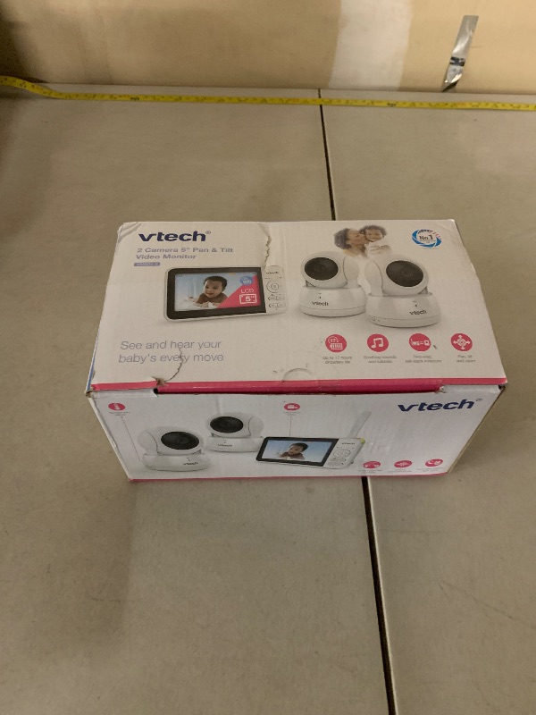 Photo 1 of VTech VM924-2 Remote Pan-Tilt-Zoom Baby Monitor with 2 Cameras & Audio,5" LCD Screen,Up to 17Hrs Video Streaming&31Hrs Battery for Audio,Night Vision,1000ft Range,Soothing Sounds,Temperature Sensor
