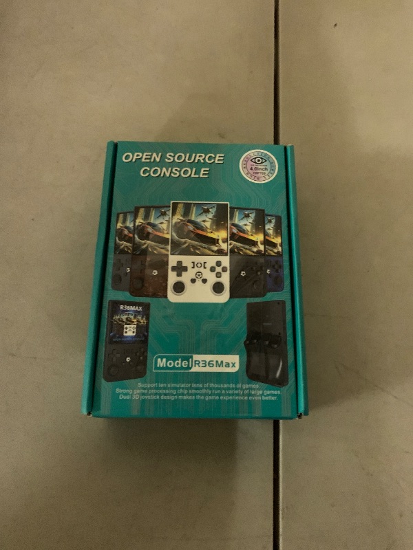 Photo 1 of R36MAX Retro Gaming Console, 4.0 Inch Handheld Game Console with 64GB Classic Video Games Inchluded,Support 30+ Simulators,Hand Held Game Console for Christmas (Black)