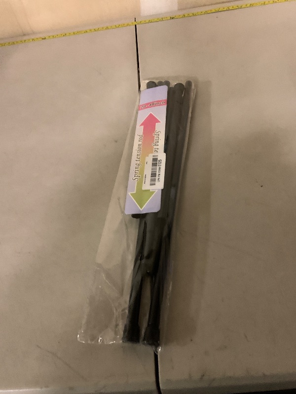 Photo 1 of 2 Pack Spring Tension Rods 28-43 Inches,5/8" Diameter Black Spring Load Adjustable Expandable,Small Short Tension Curtain Rod for Windows,Kitchen,Doorway,Bathroom,Cupboard Bars