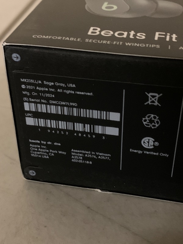 Photo 1 of Beats Fit Pro (1st Gen) - True Wireless Noise Cancelling Earbuds - Active Noise Cancelling - Sweat Resistant Earphones, Compatible with Apple & Android, Class 1 Bluetooth® - Sage Gray