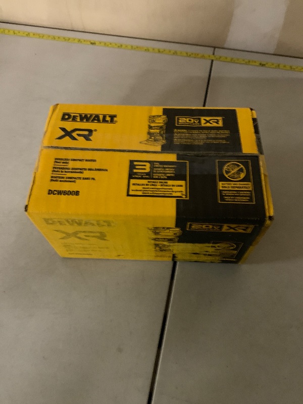 Photo 1 of DEWALT DCW600B 20V MAX XR CMPCT Metal Fixed Base Router