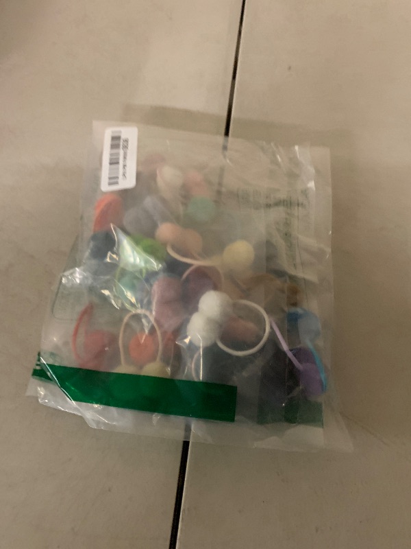 Photo 1 of 40Pcs Girls Hair Accessories - Small Fluffy Pom Ball Elastic Ponytail Holders and Rubber Bands for Baby Girls, Toddlers, Infants