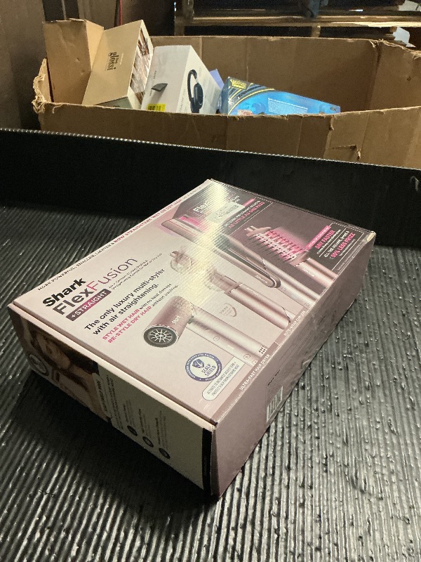 Photo 1 of Shark FlexFusion Hair Straightener & Powerful Hair Dryer with Fusion Hair Brush, Ceramic Air Styler with Auto-Wrap Curlers & Concentrator, Ceramic Plates, Cosmic Blush HD641S