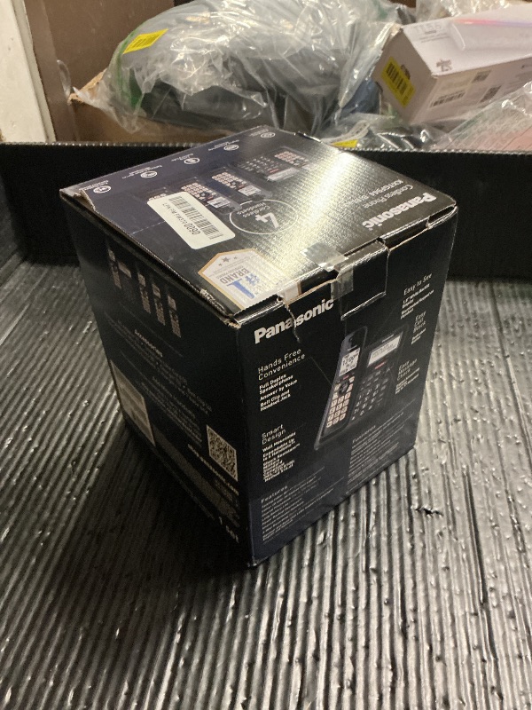 Photo 1 of Panasonic Cordless Phone with Advanced Call Block, Link2Cell Bluetooth, One-Ring Scam Alert, and 2-Way Recording, Answering Machine, 4 Handsets - KX-TGF944B (Black)