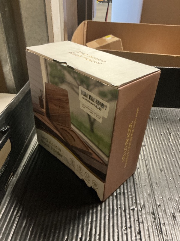 Photo 1 of 3HQ Wooden Book Stand for Reading Rest, Acacia Triangle Book Holder with Cup, Glasses, Pen & Phone Holder, Book Nook Reading Valet for Book Lover Gifts